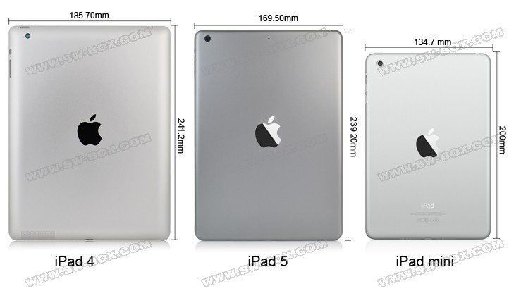 oem genuine ipad 5 metal aluminum battery back cover housing replacement part wifi version - grey-ipad comparison