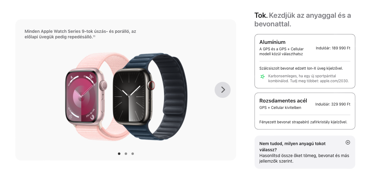 Hivatalos Apple Watch 9 s Apple Watch Ultra 2 magyar rak Apple