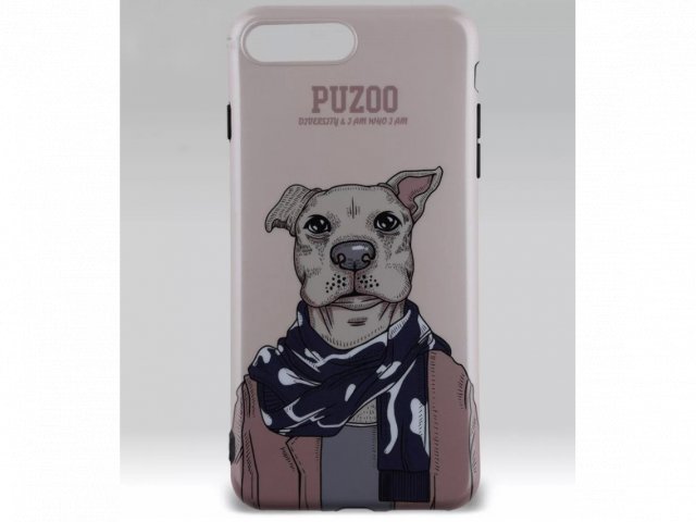 Puzoo mintás bright tpu tok artdog brown aboo Apple iPhone 7 Plus / 8 Plus