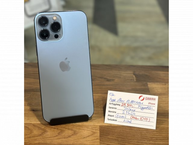134. Apple iPhone 13 Pro Max - 256GB - Sierra Kék - Független - Akku 100%