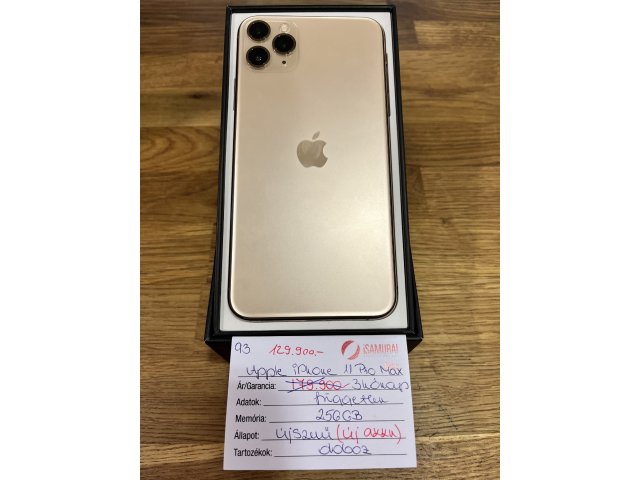 93. Apple iPhone 11 Pro Max,  256 GB, Arany, Független