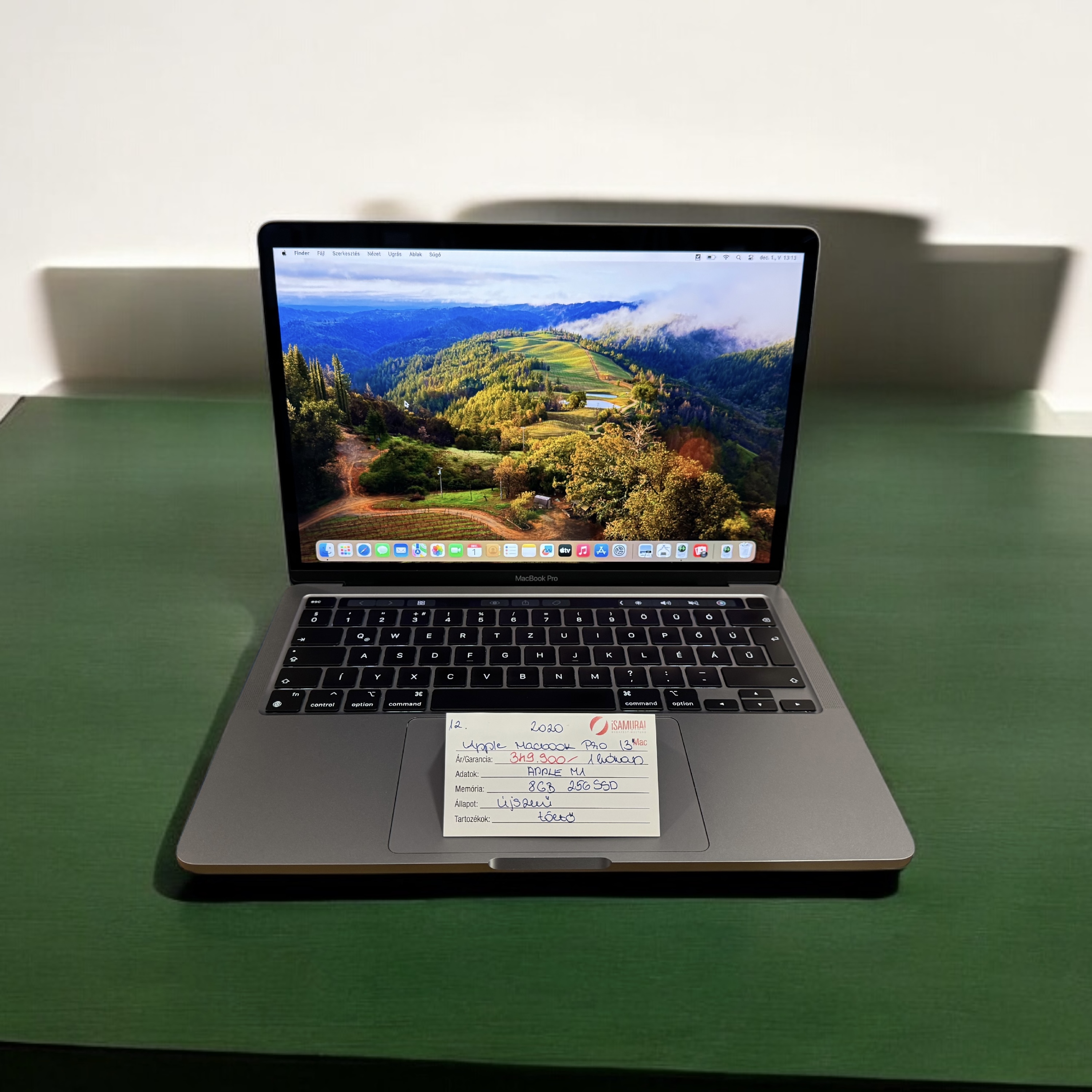 12. Apple MacBook Pro M1 - 2020 - 8 GB - 256 SSD - Újszerű