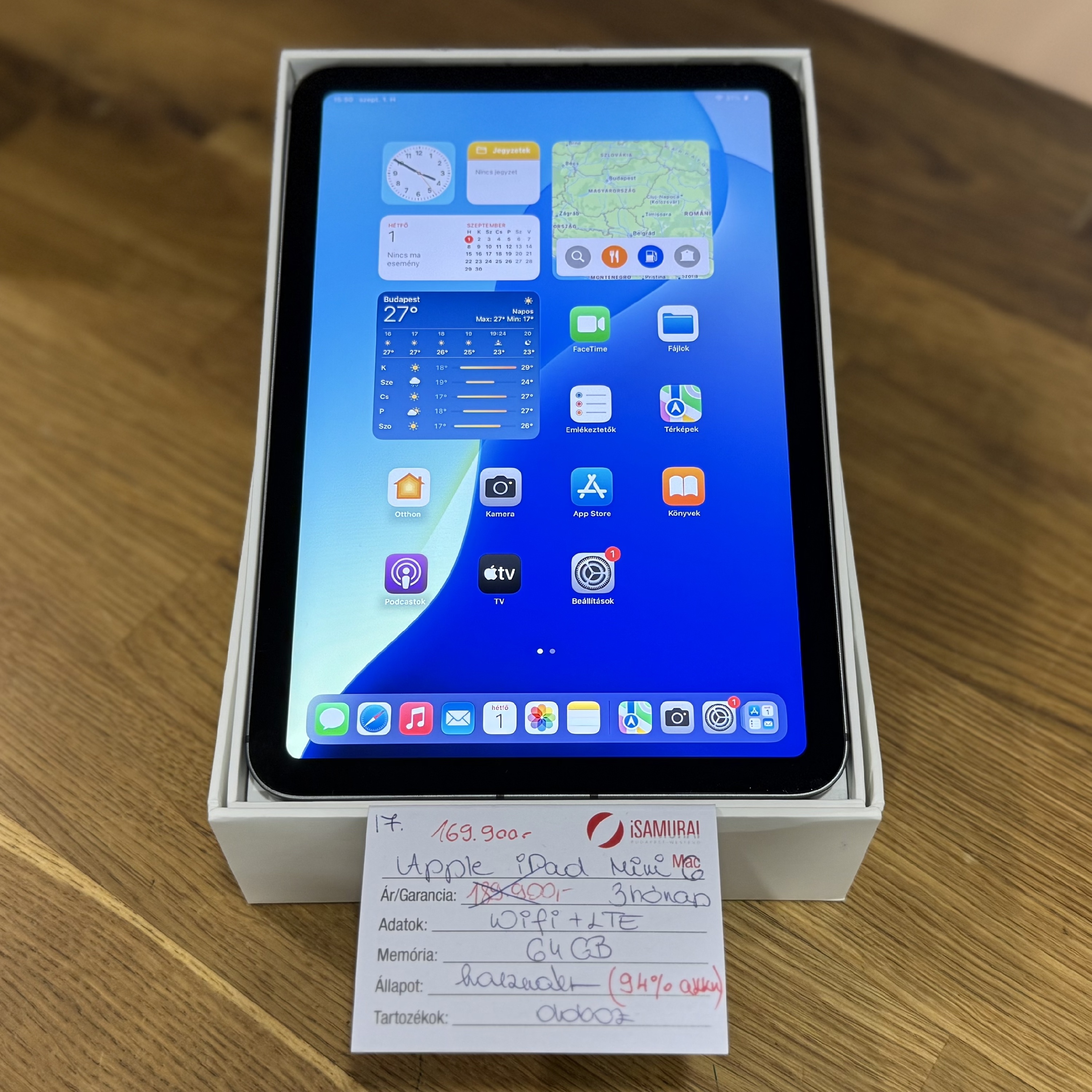 17. Apple iPad Mini 6  - 64 GB - WiFi+LTE