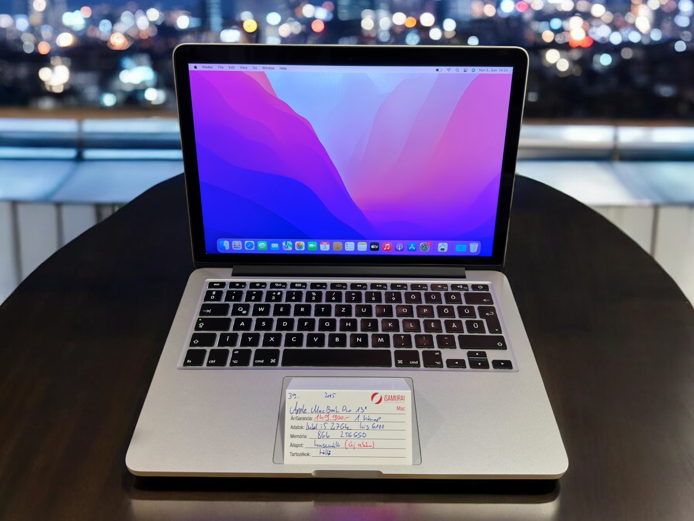 39. Apple MacBook Pro 13″ - 2015 - 256 Gb SSD - 8 Gb RAM - Új akku