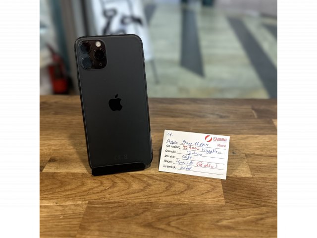 17. Apple iPhone 11 Pro - 64 GB - Space Gray - Független - ÚJ AKKU