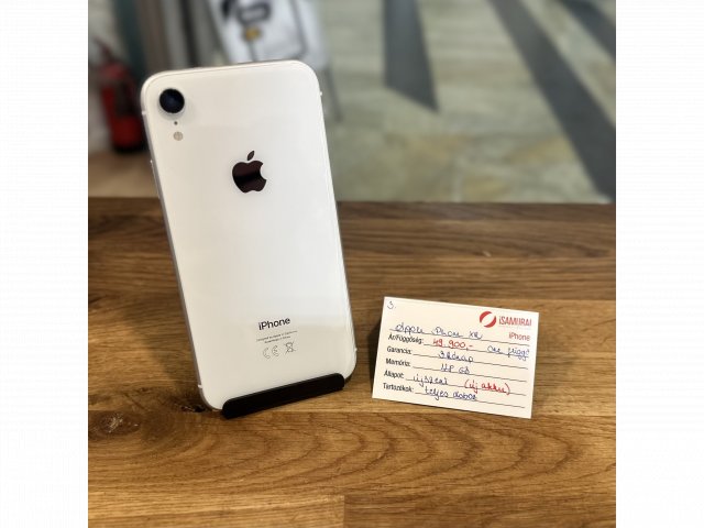 3. Apple iPhone XR - 128 GB - Fehér - Független - ÚJ AKKU