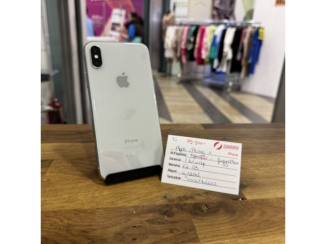 76. Apple iPhone X - 64 GB - Fehér - Kártyafüggetlen