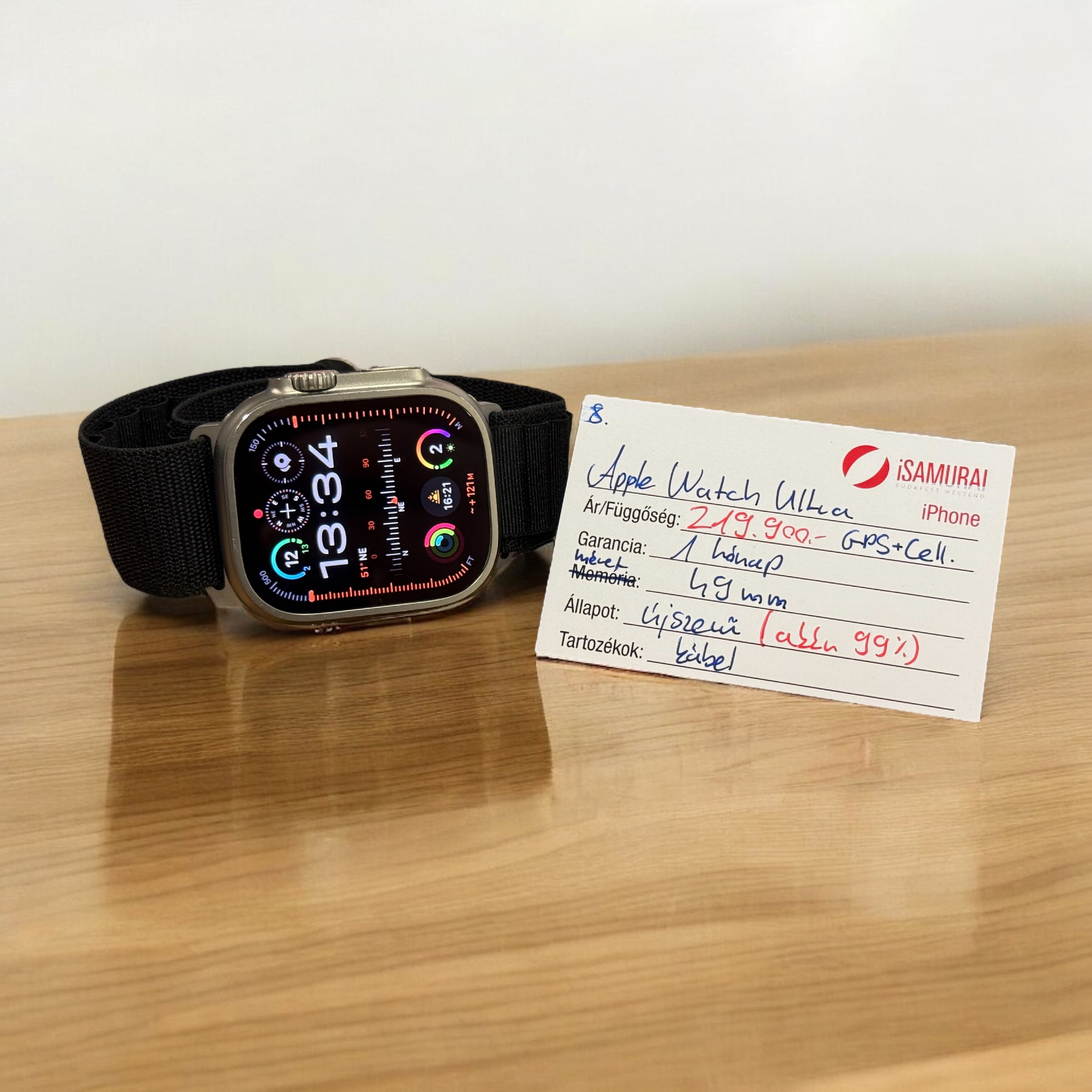 8. Apple Watch Ultra - 49 mm - GPS+LTE - Újszerű - akku 99%