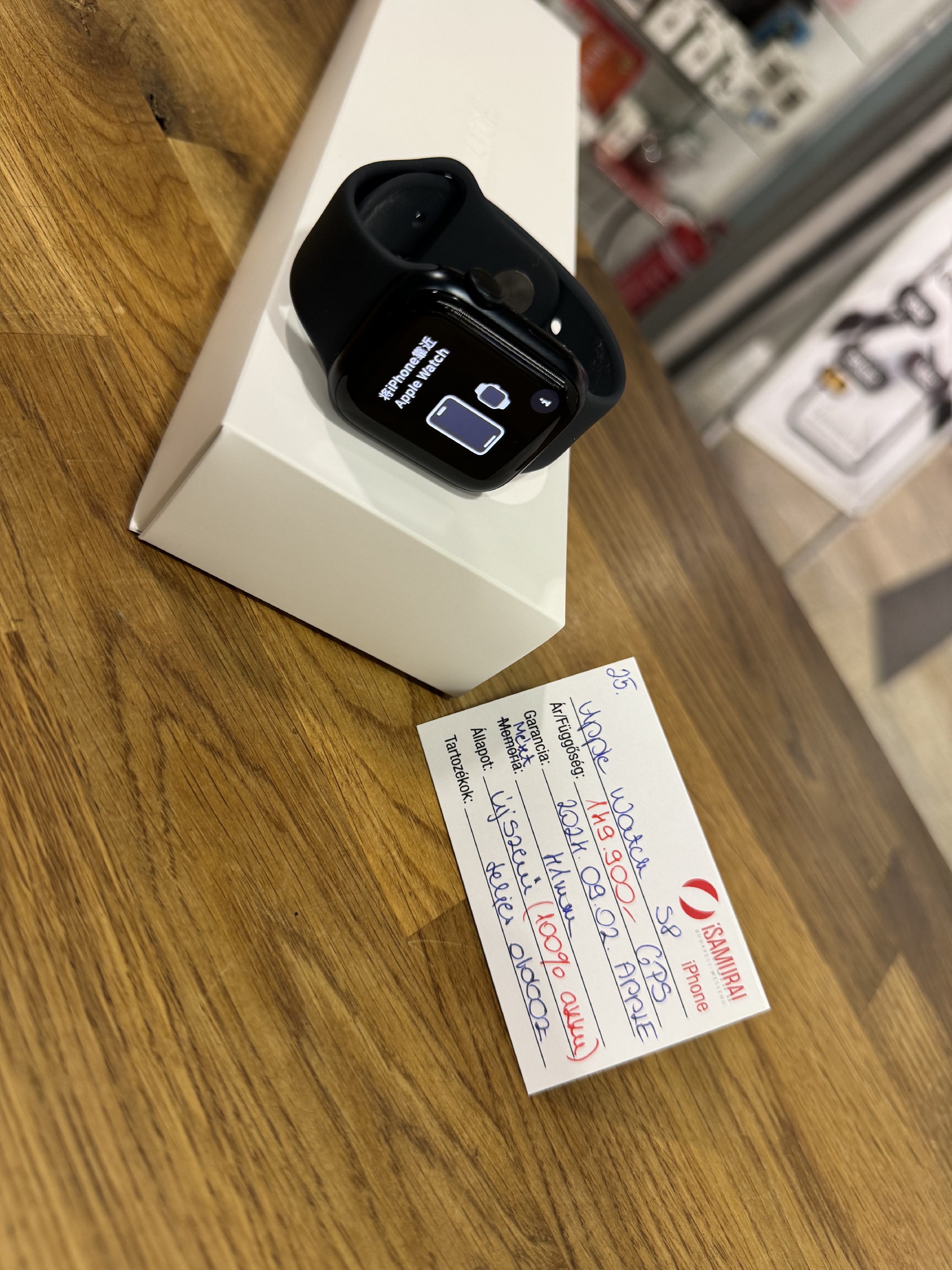 25. Apple Watch Series 8 - 41 mm - GPS - Fekete - APPLE GAR - 100% AKKU