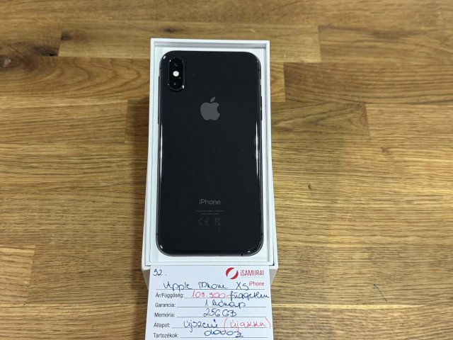 32. Apple iPhone XS - 256 GB - Space Gray - Független - ÚJ AKKU