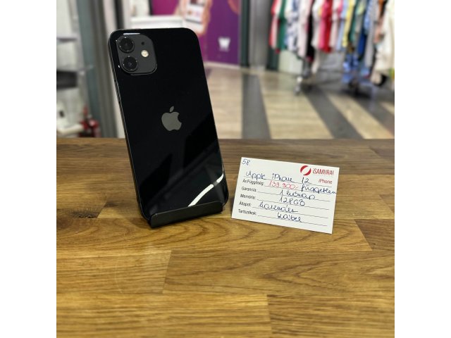 58. Apple iPhone 12 - 128 GB - Fekete - Független