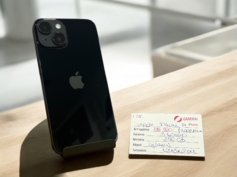138. Apple iPhone 14 - 256 GB - Midnight - Újszerű
