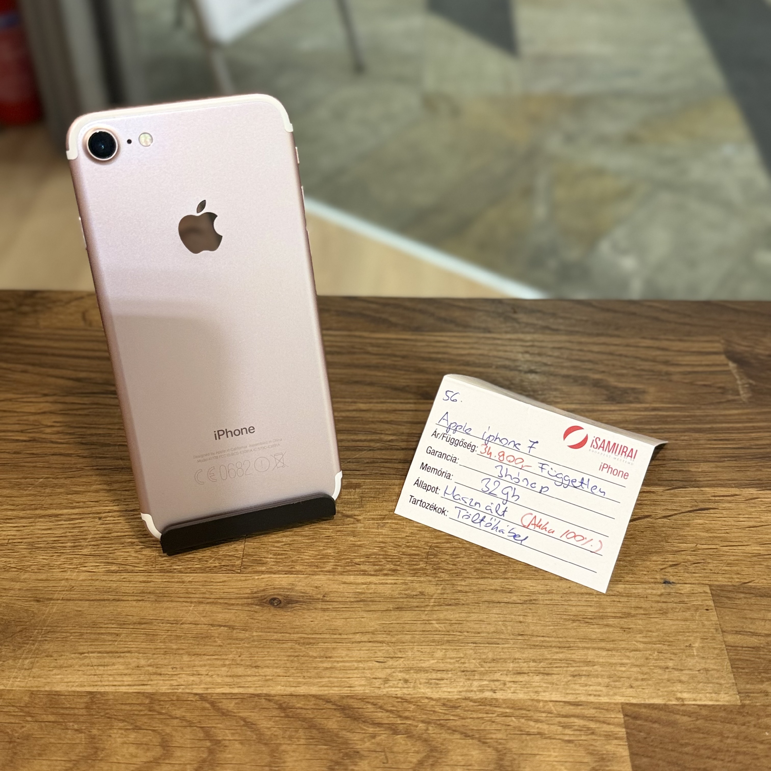 Apple iPhone 7 - 32 GB - rosegold - Független - ÚJ AKKU  (56.)