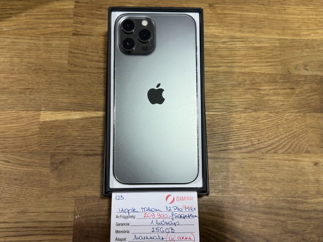 123. Apple iPhone 12 Pro Max - 256 GB - Grafit - Független - ÚJ AKKU