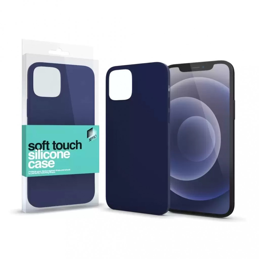 Soft Touch Silicone Case sötétkék Apple iPhone 14 Pro Max készülékhez