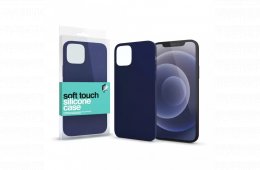 Soft Touch Silicone Case sötétkék Apple iPhone 14 Pro Max készülékhez