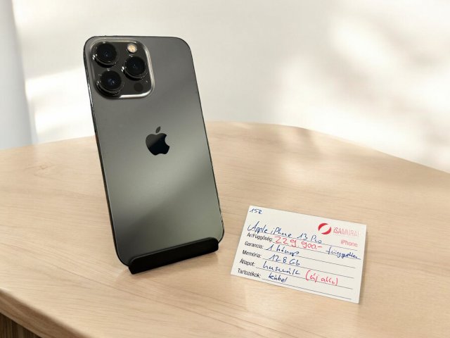 158. Apple iPhone 13 Pro - 128 GB - Grafit - Független - Új akku