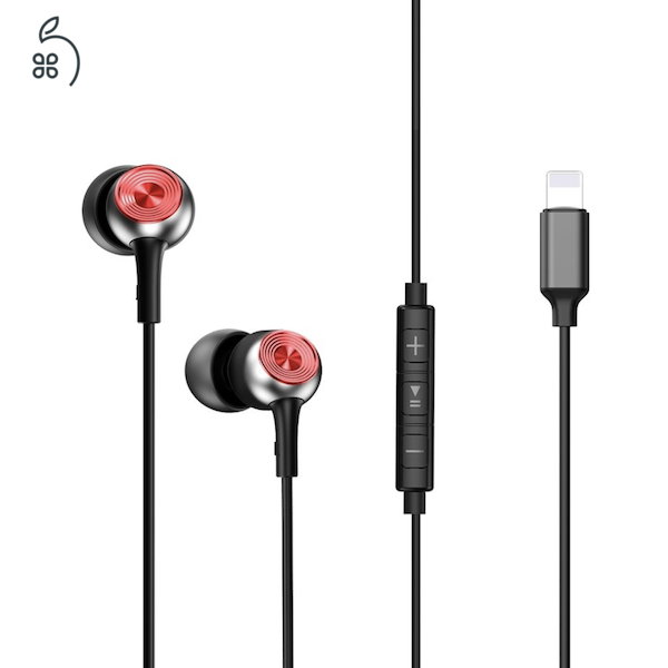 Baseus Encok vezetékes fülhallgató – fekete/piros