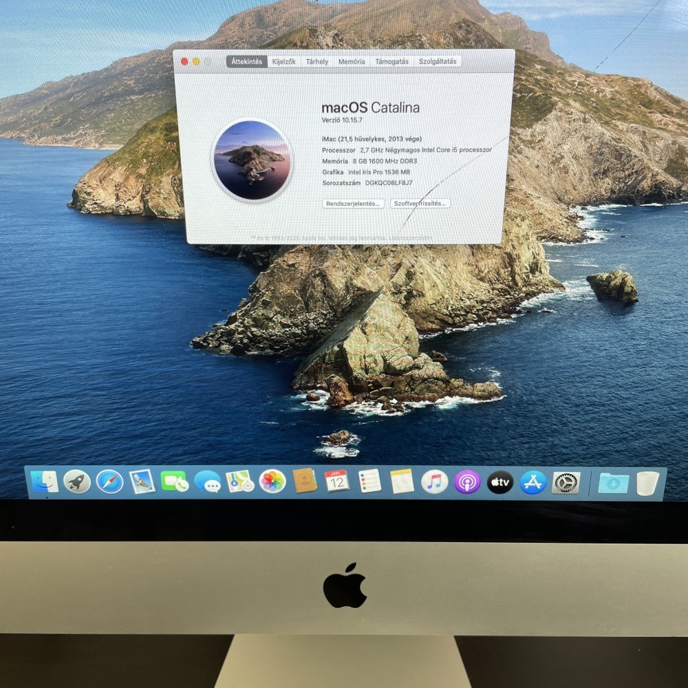 Apple iMac 21.5" 2013 Late FULL HD Használt (i5 2.7GHz/8GB/250GB SSD/ Intel Iris Pro 1536MB)
