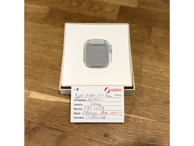 Apple Watch Series 10 - 46 mm - Ezüst - GPS+LTE - 100% AKKU -0 perces ( 27.)