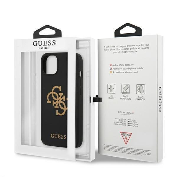 Guess Arany 4G Logo hátlaptok Apple iPhone 13 Mini - Fekete