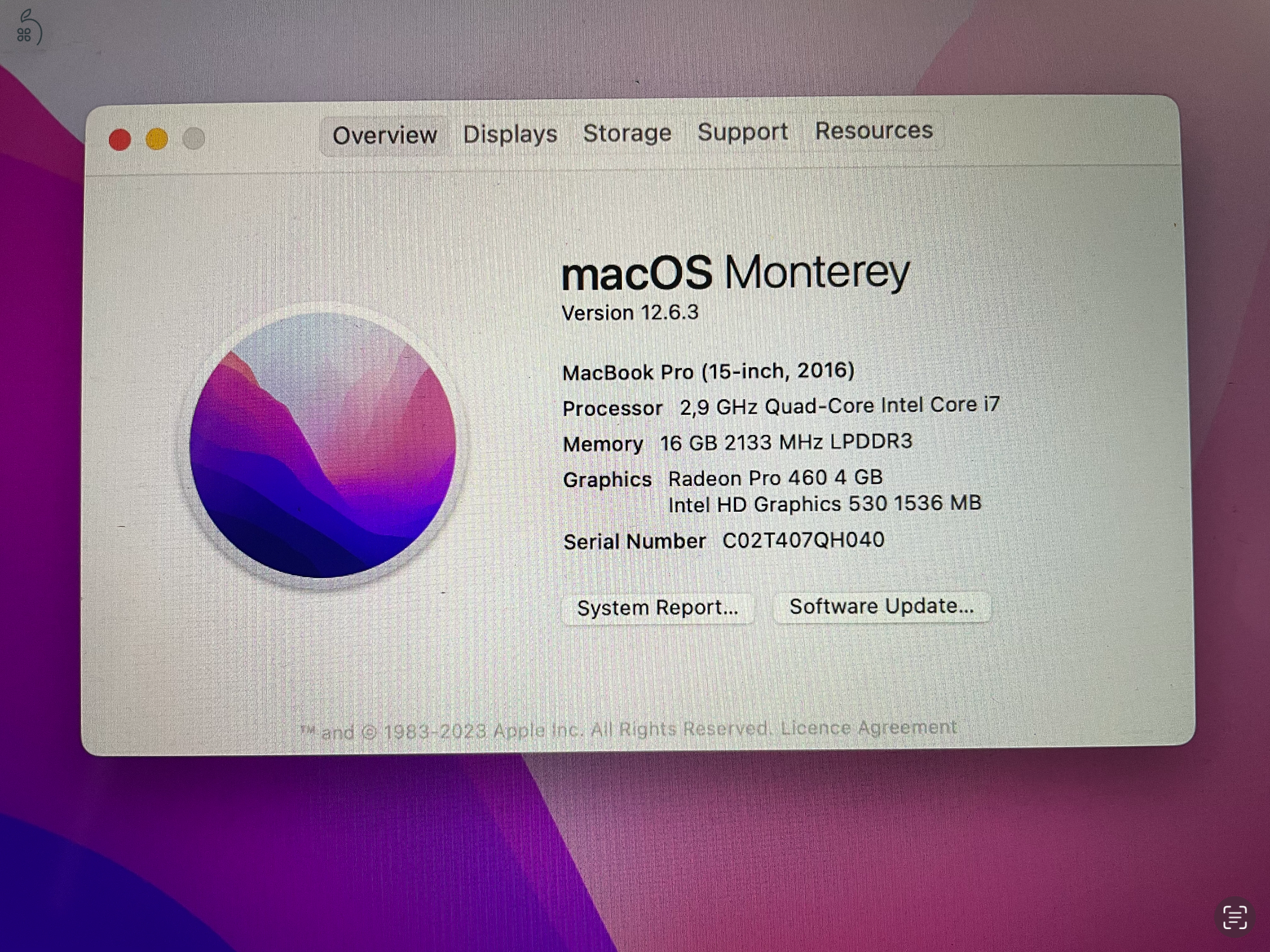 MB Pro Retina 15”. Angol billentyűzet