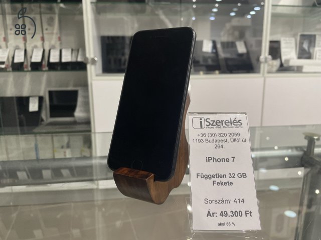 iPhone 7 32GB független fekete garanciával (414) iszerelés.hu