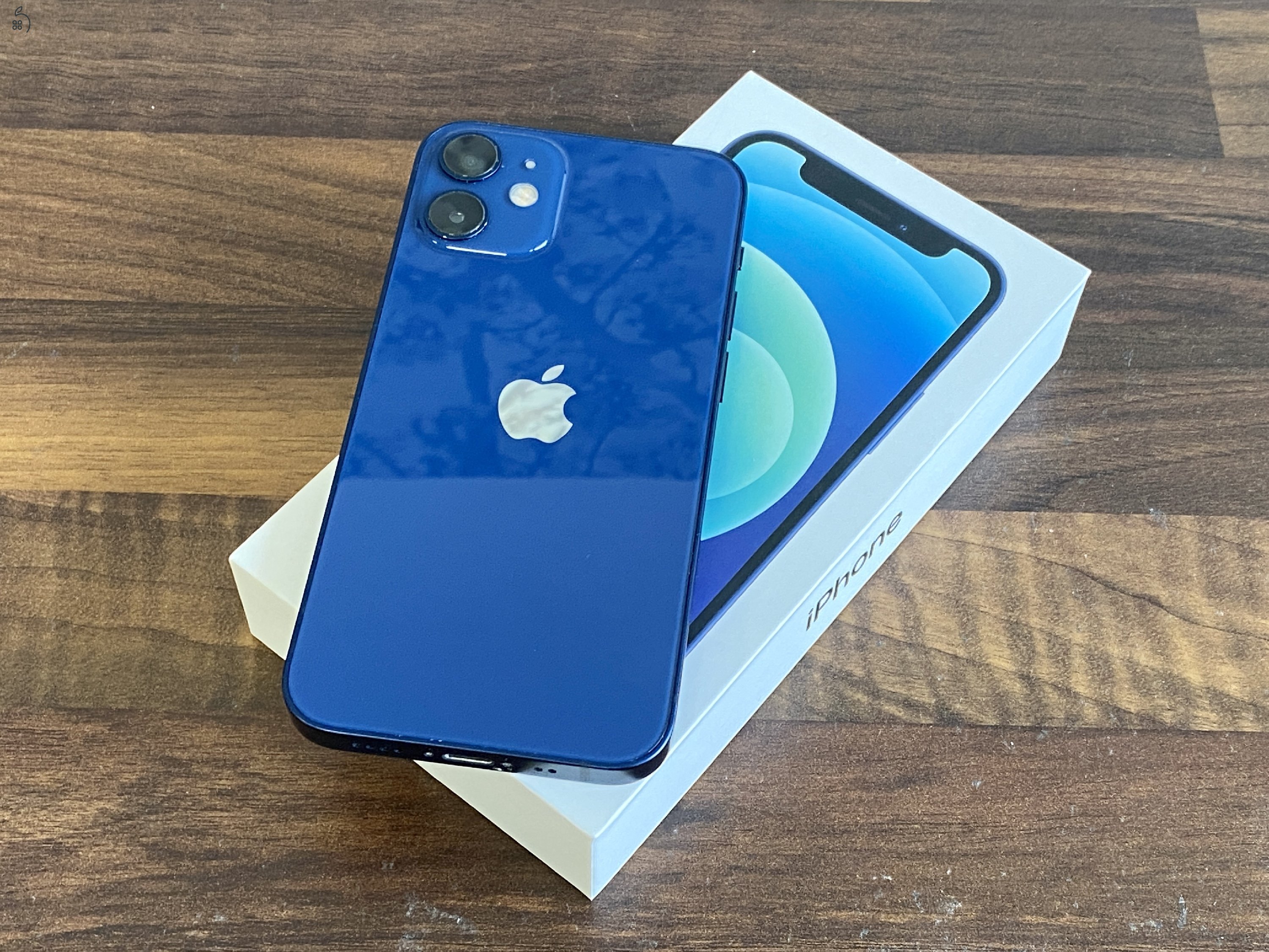 Eladó használt iPhone 12 Mini Pacific Blue 64GB-os 12 HÓ GARANCIA készülék / Kód: 605 /