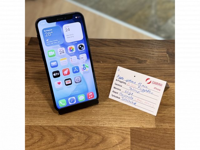 Apple iPhone 12 mini - Fekete - 64GB  - új akku (4. )