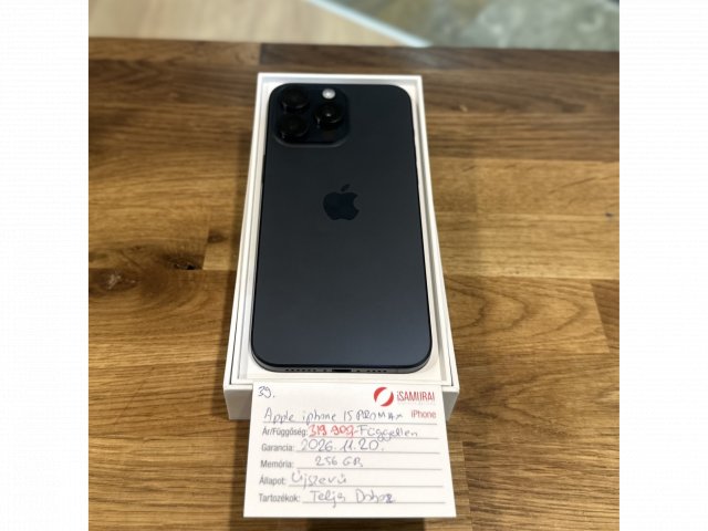 39. Apple iPhone 15 Pro Max - 256 GB - Fekete Titán