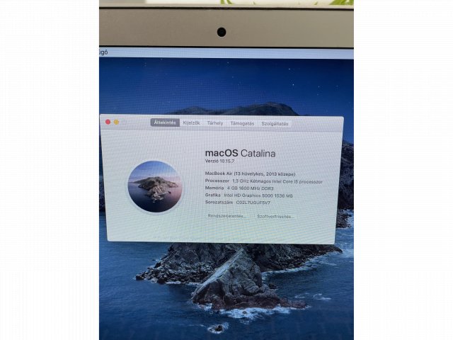 MacBook Air 2013 13″ 128gb 1 ÉV Garanciával Számlával