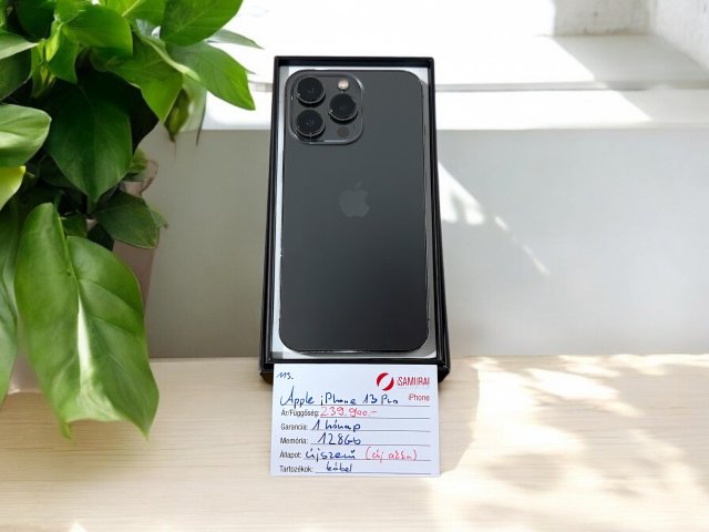 113. Apple iPhone 13 Pro - 128 GB - Grafitszürke - Újszerű - új akku