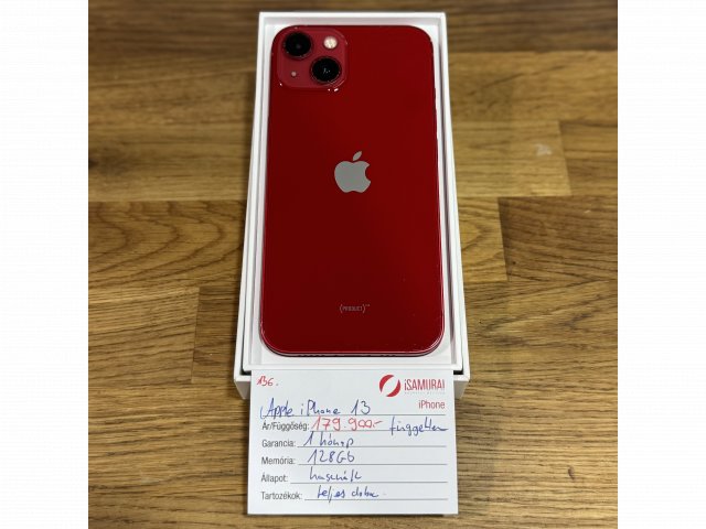 136. Apple iPhone 13 - 128 GB - Piros - Független