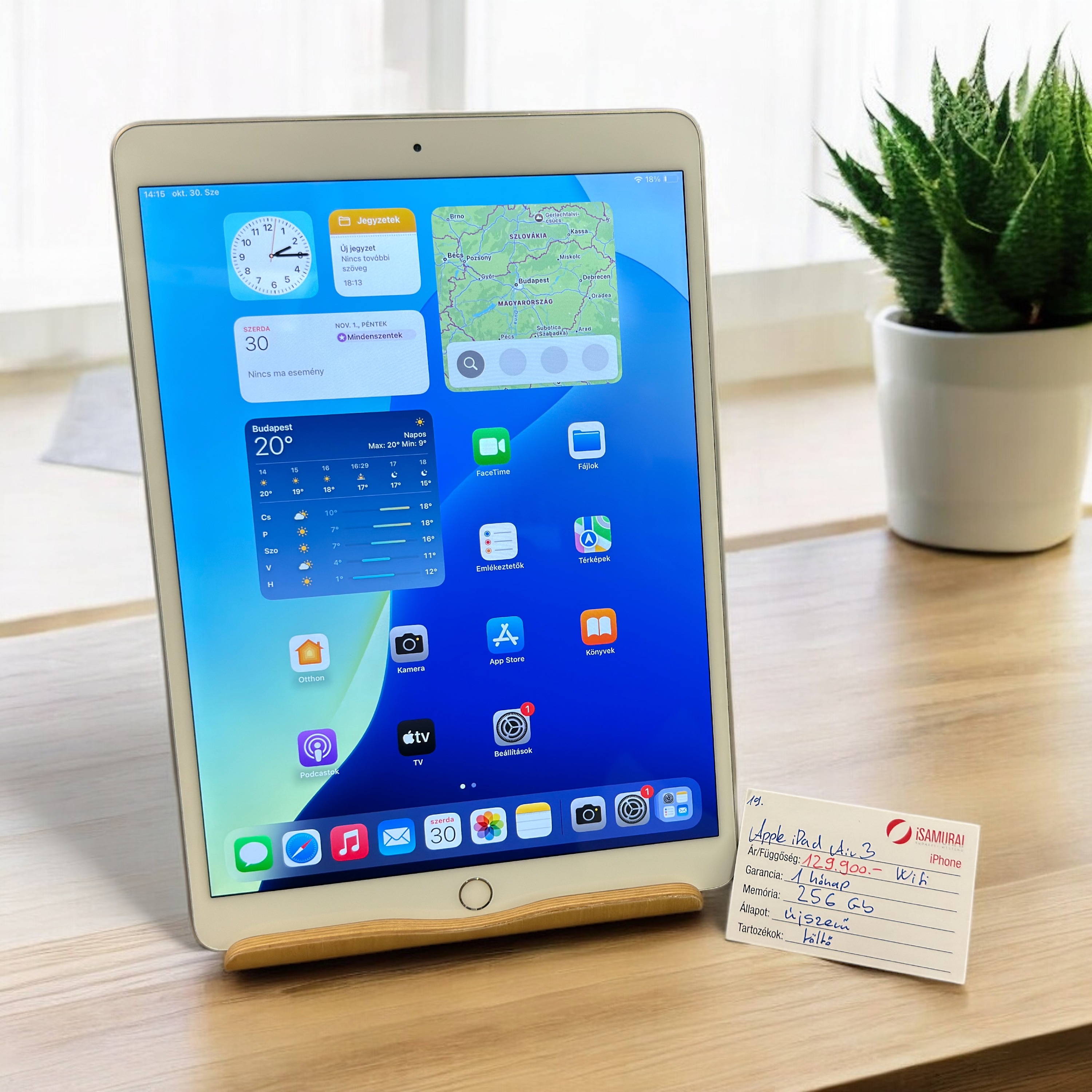 19. Apple iPad Air 3 - 256 GB - Ezüst - Újszerű