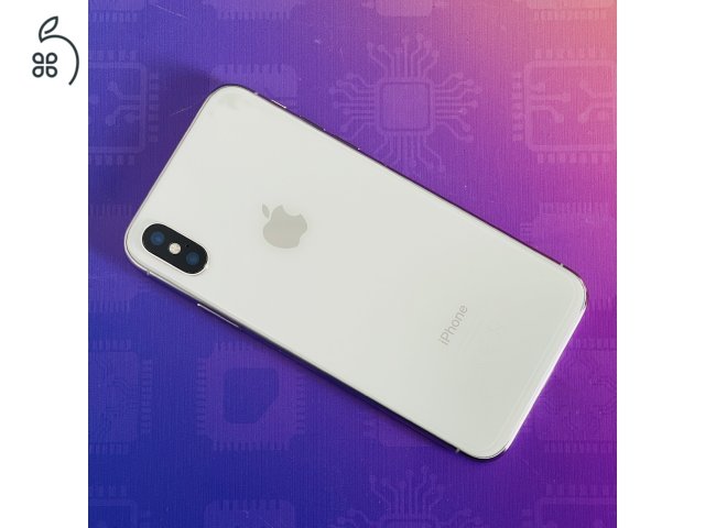 Eladó használt iPhone X Silver 64GB-os készülék 12 HÓ GARANCIA / Kód: 7576 /