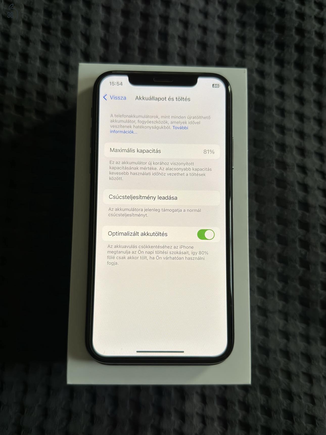 iPhone XS Space Gray 256 GB - Kártyafüggetlen telefon eladó