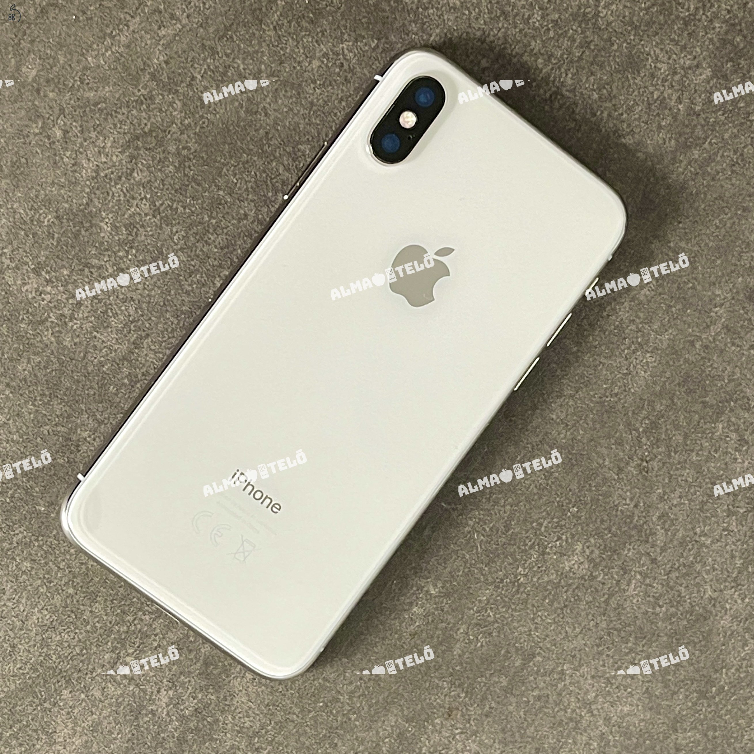 Eladó iPhone X 64 GB Silver 100% aksi szép állapotú - 12 HÓ GARANCIA - R7637