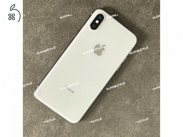 Eladó iPhone X 64 GB Silver 100% aksi szép állapotú - 12 HÓ GARANCIA - R7637