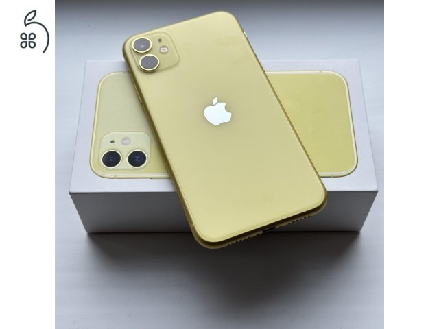 HIBÁTLAN iPhone 11 64GB Yellow - Kártyafüggetlen,1 ÉV GARANCIA, 82% Akkumulátor