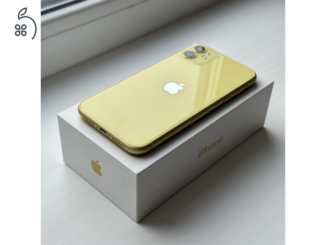 HIBÁTLAN iPhone 11 64GB Yellow - Kártyafüggetlen,1 ÉV GARANCIA, 82% Akkumulátor