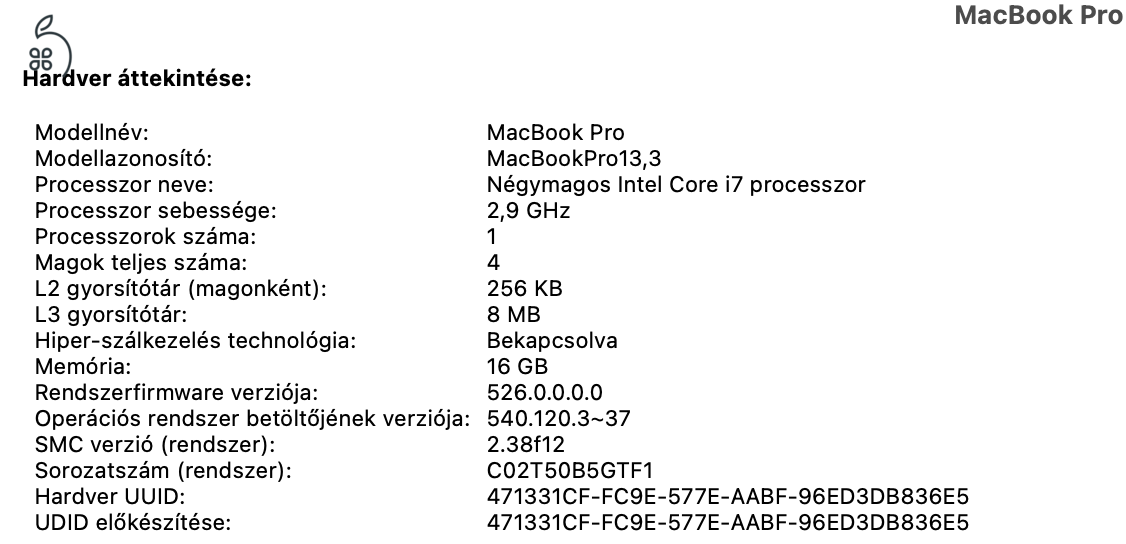 Macbook pro 15” -ös szeretett gépem