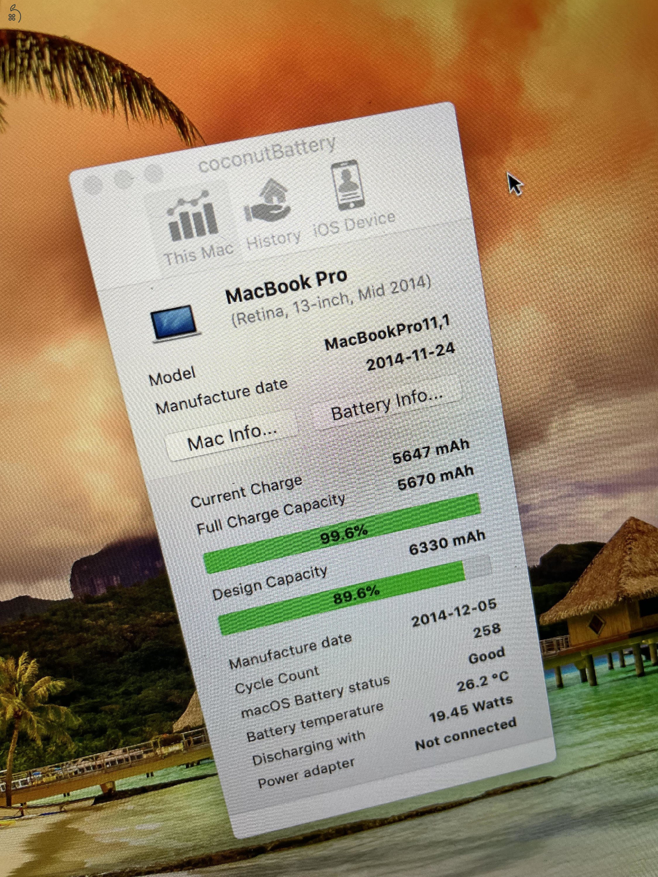 MacBook Pro 13 inch Mid-2014 512GB + MagSafe Töltő 85W