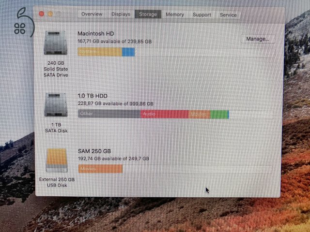 iMac / 2011 Mid / i5 2.7 GHz 4 mag / 8 GB RAM / 240 GB SSD + 1 TB HDD