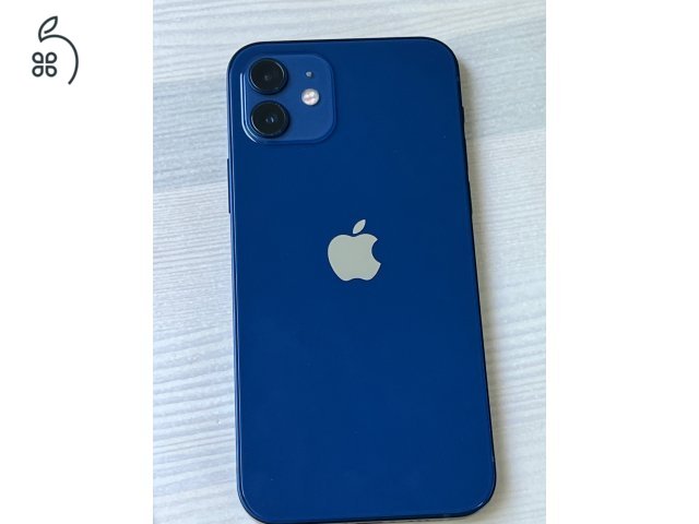 iPhone 12, kék, 128GB, 100% akksi, hibátlan + tok