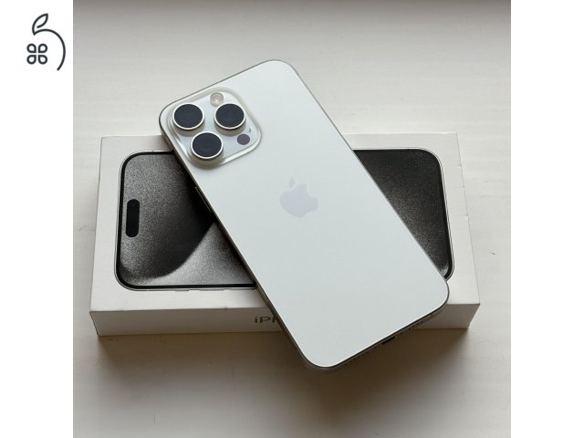 HIBÁTLAN iPhone 15 Pro Max 256GB Silver - 1 ÉV GARANCIA , Kártyafüggetlen, 100% Akkumulátor