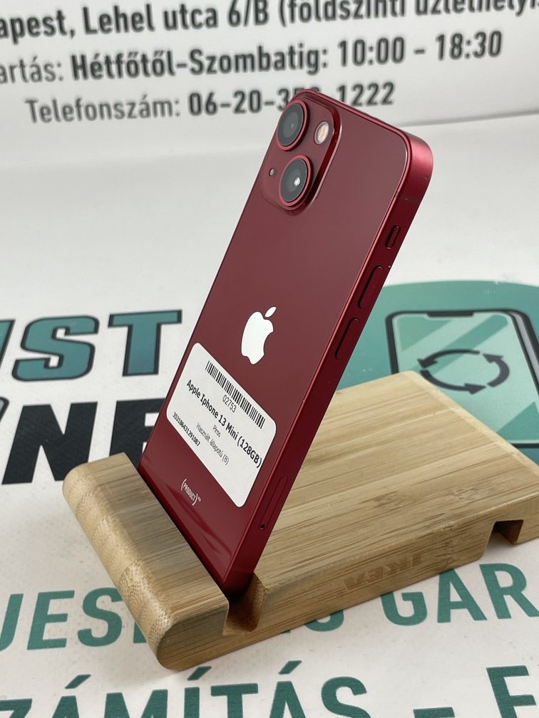 !! 1 ÉV GARANCIA !! Apple Iphone 13 Mini Piros 128GB – K2753 – 100% AKKU