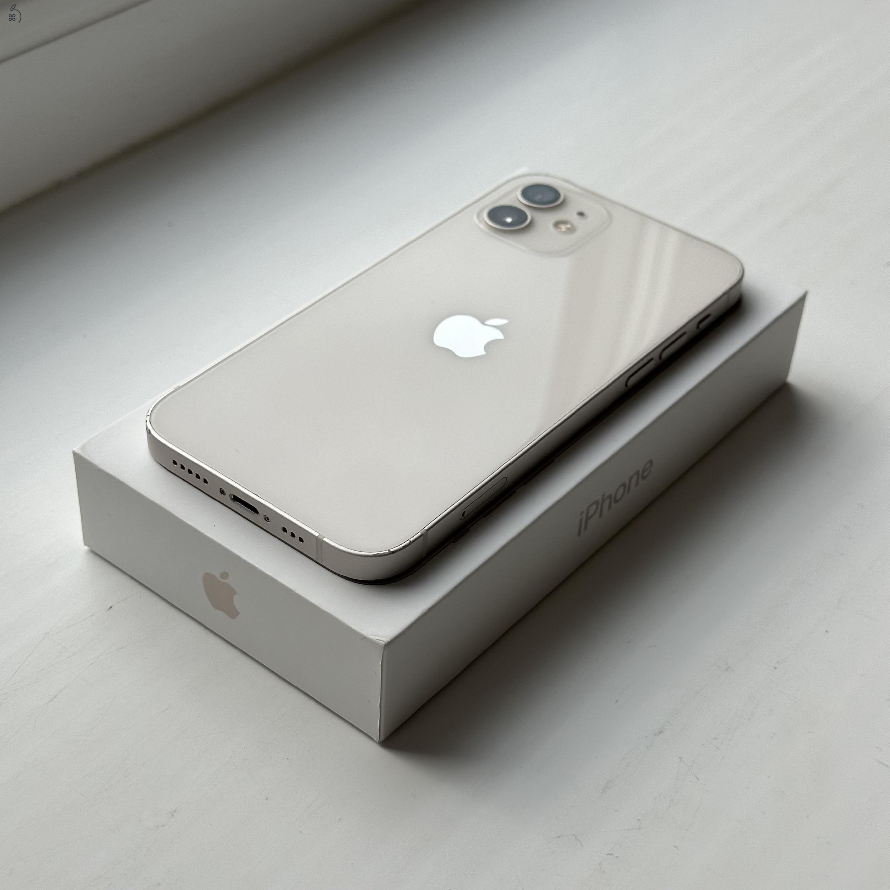 iPhone 12 64GB White - 1 ÉV GARANCIA, Kártyafüggetlen, 86% Akkumulátor