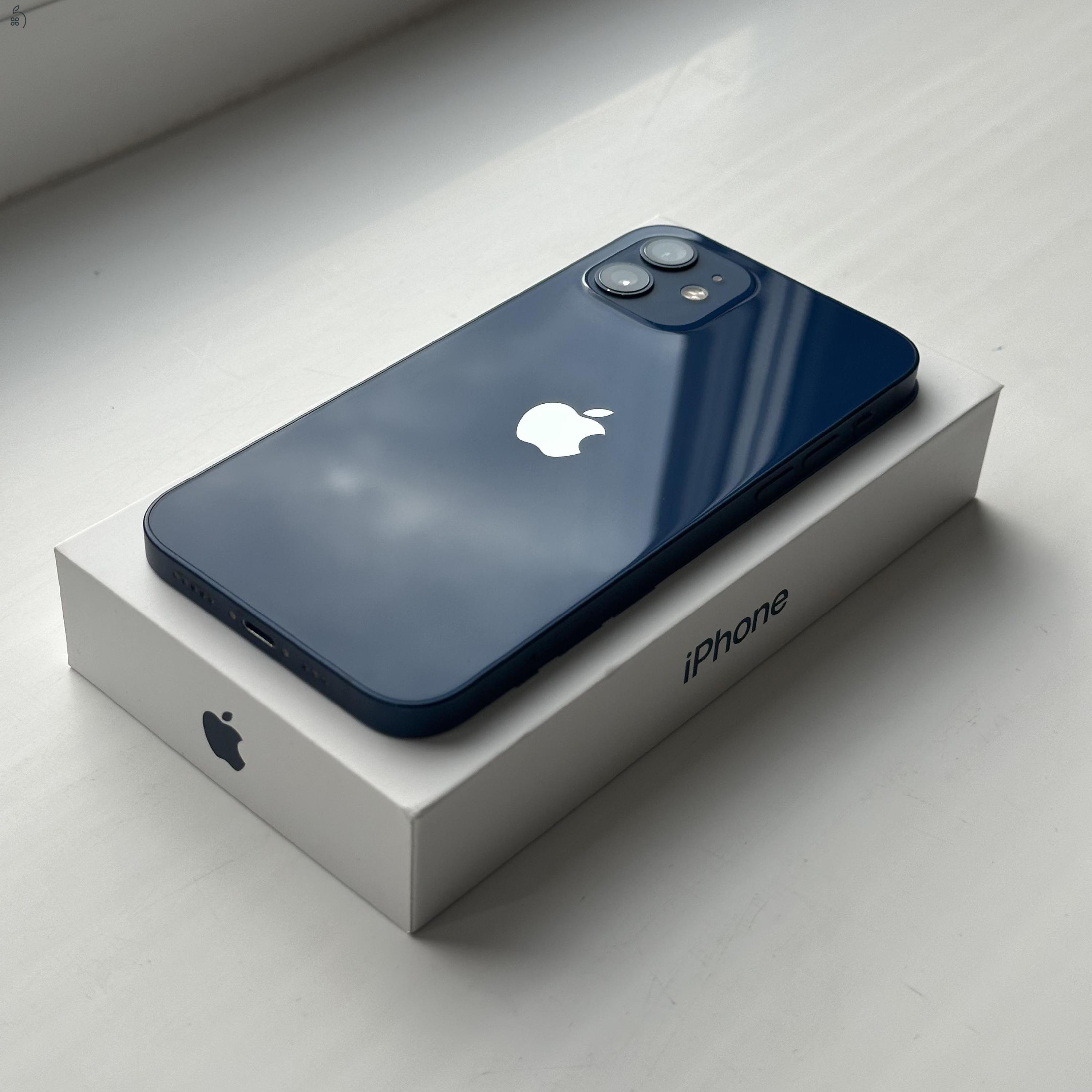 GYÖNYÖRŰ iPhone 12 128GB Blue - 1 ÉV GARANCIA, Kártyafüggetlen, 83% Akkumulátor