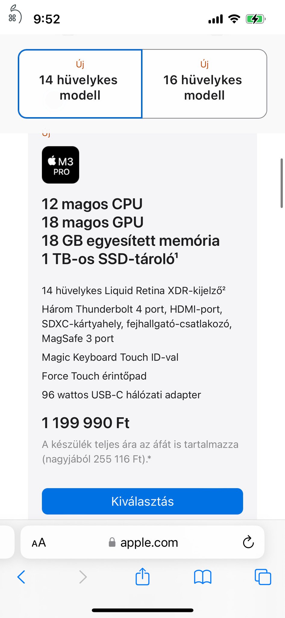 SZÁMLÁS - 2023 MacBook Pro 14