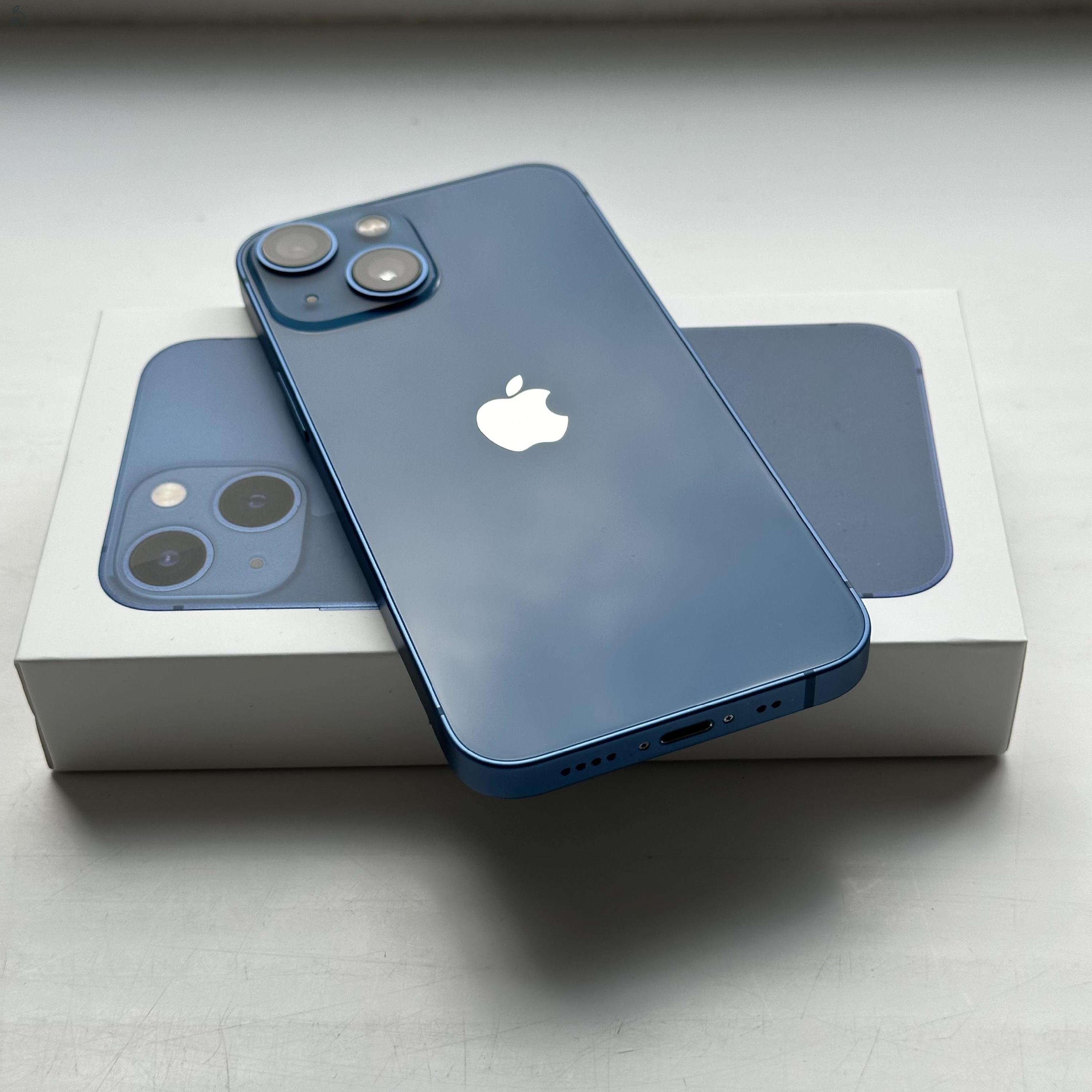 HIBÁTLAN iPhone 13 mini 256GB Blue - 1 ÉV GARANCIA, Kártyafüggetlen, 84% akkumulátor